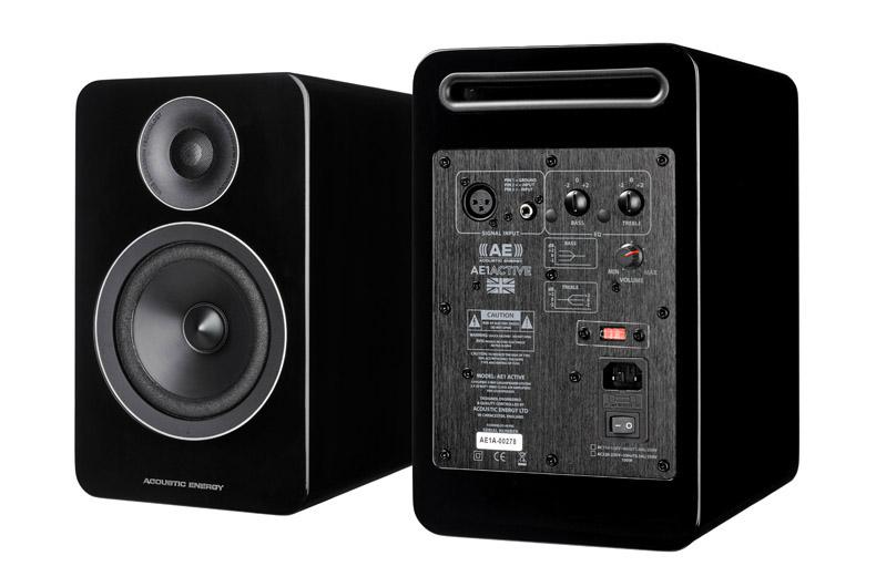 Acoustic Energy AE1 Active Speakers in Black Front and Back