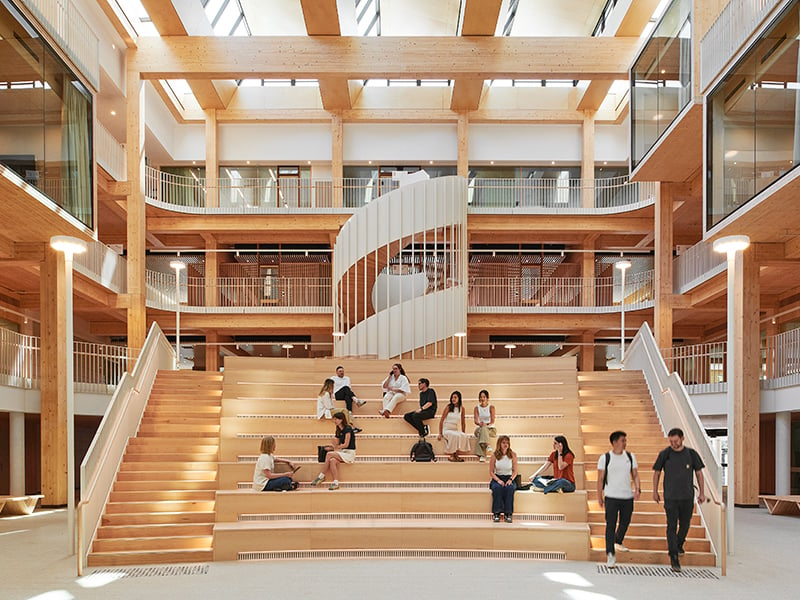 Bleacher seating at Macquarie University's Law School in Sydney