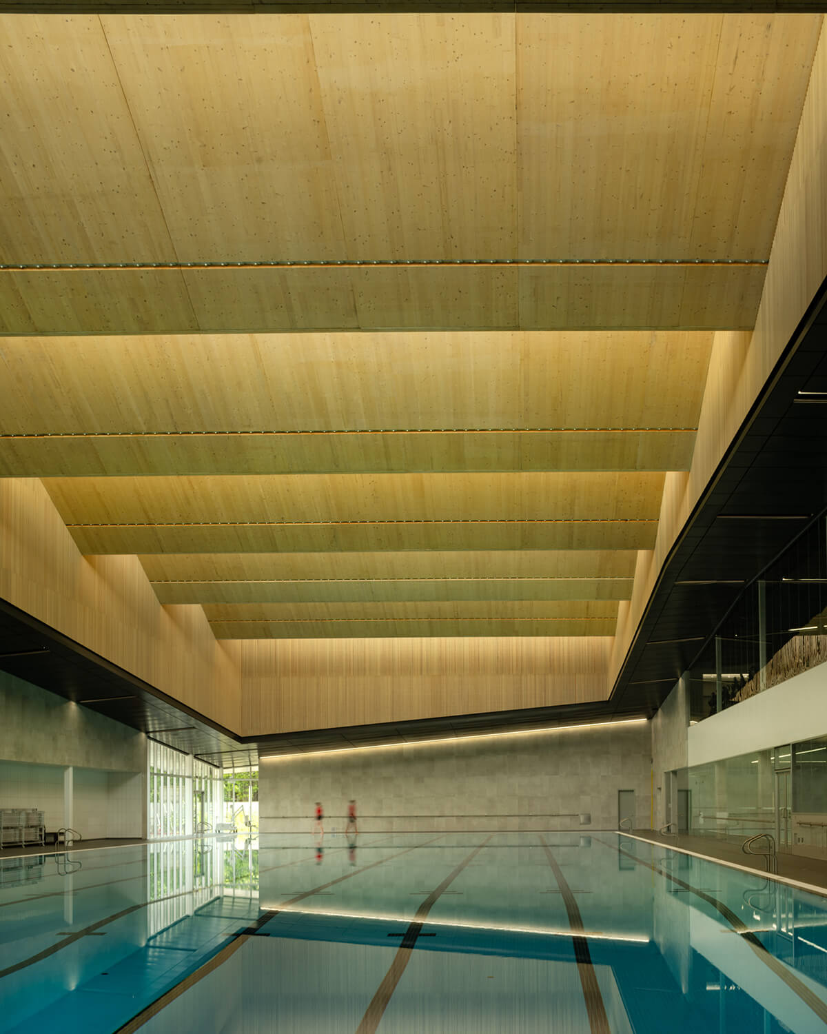 Swimming pool with glulam roof