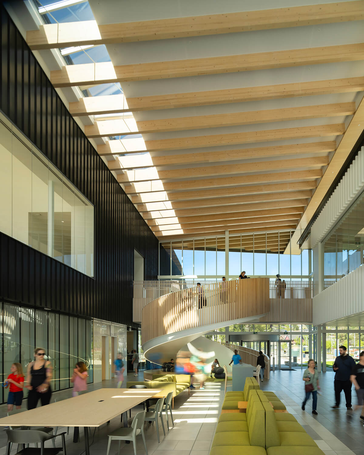 Lobby at təməsewt̓xw Aquatic and Community Centre in New Westminster, BC