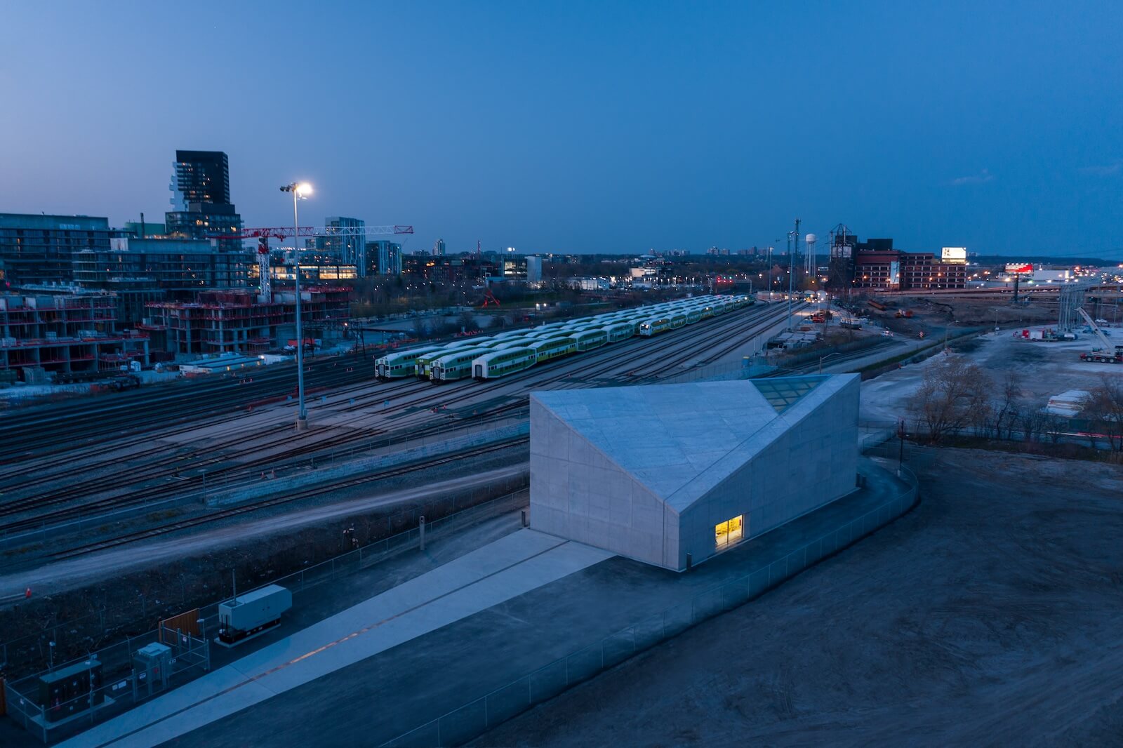 In Toronto, Pat Hanson and gh3*'s Storm Water Quality Facility is a prismatic building sculpted in cast-in-place concrete.