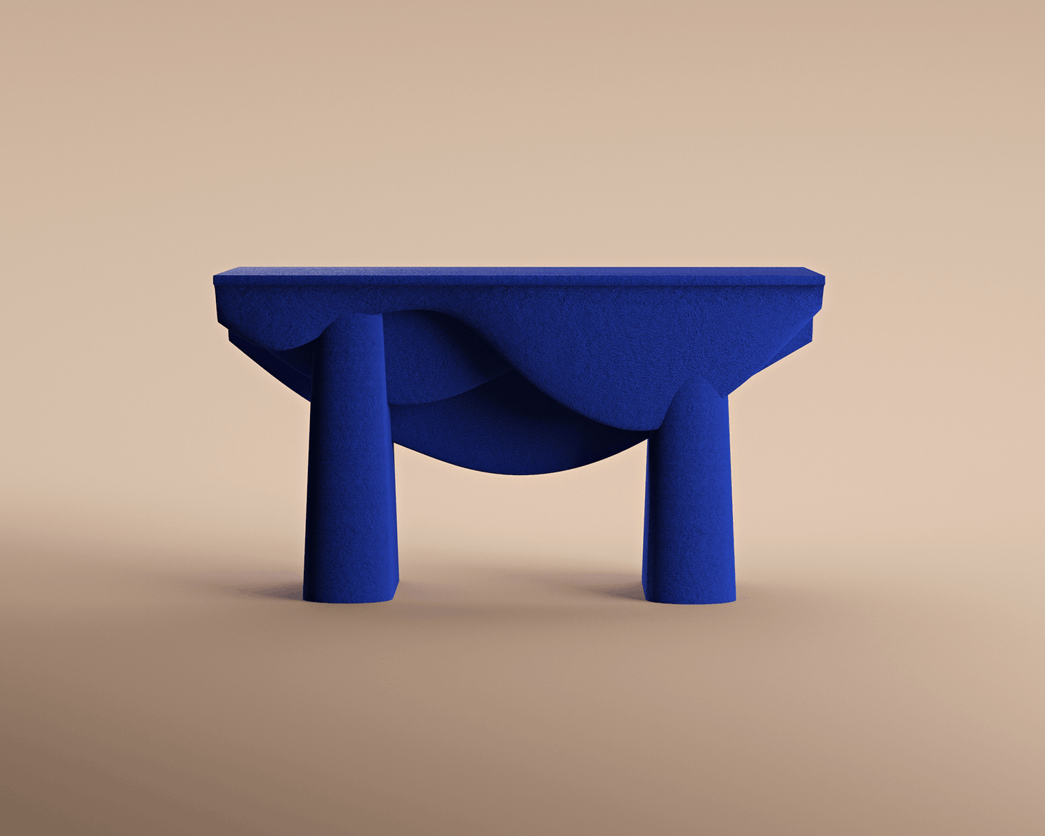 contourage table made of quartz sand by studio tooj