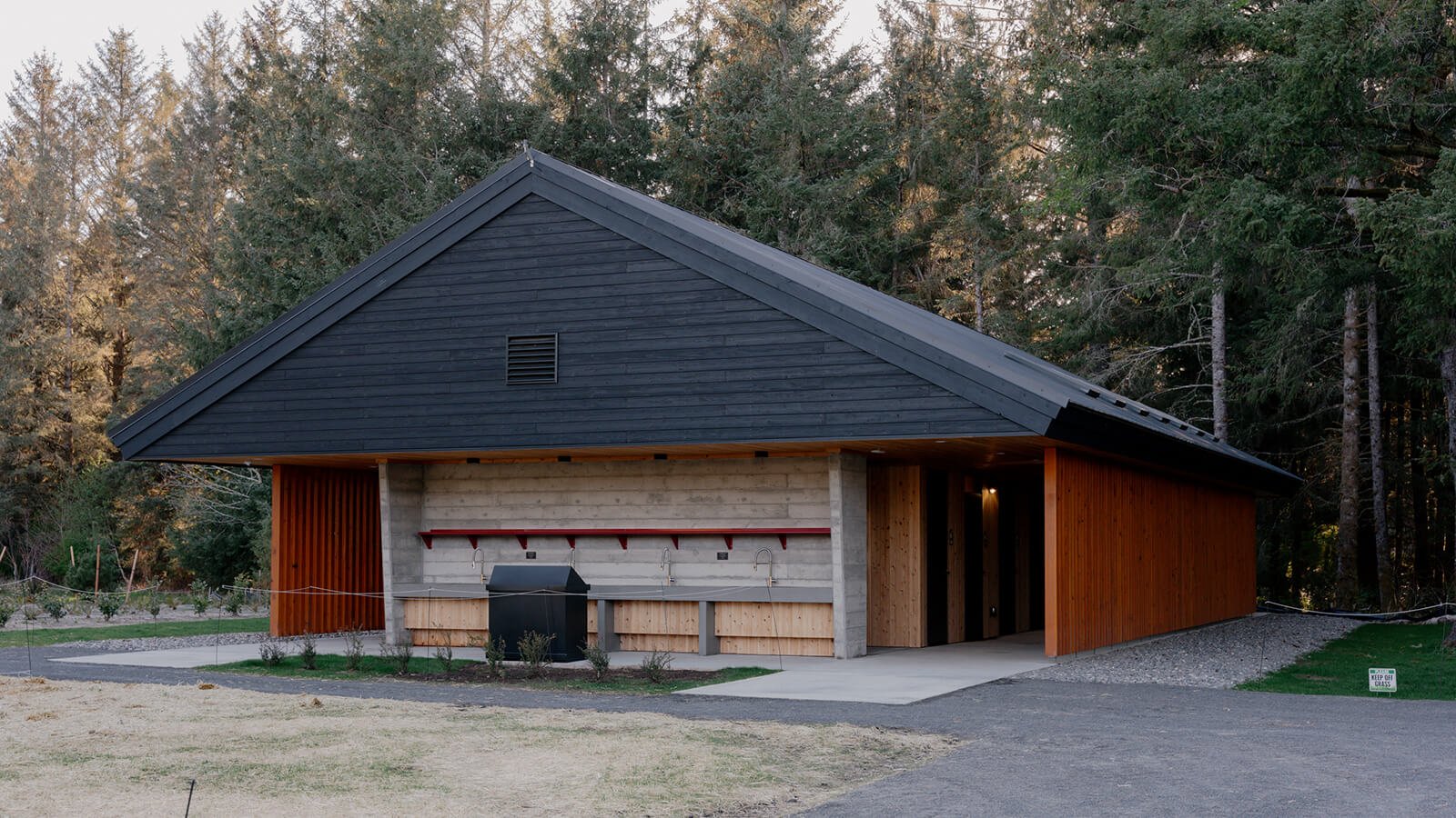 Wash house at Snow Peak's Long Beach campfield