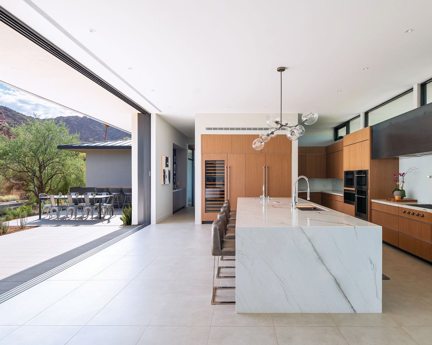 Kitchen that opens up to Phoenix landscape