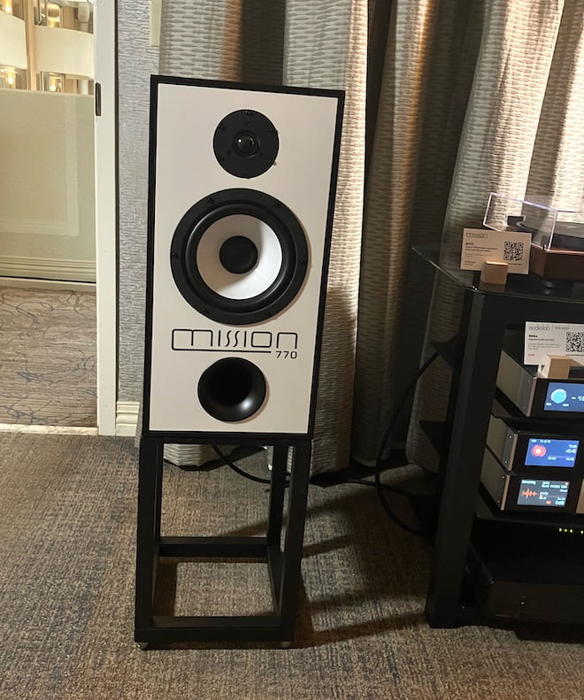 Mission 770 Loudspeaker with Audiolab electronics on rack