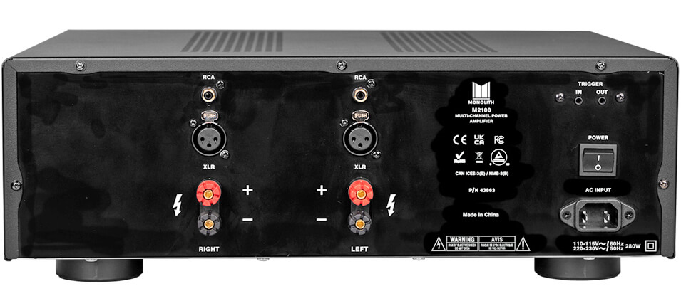 Monoprice Monolith M2100X Amplifier Rear