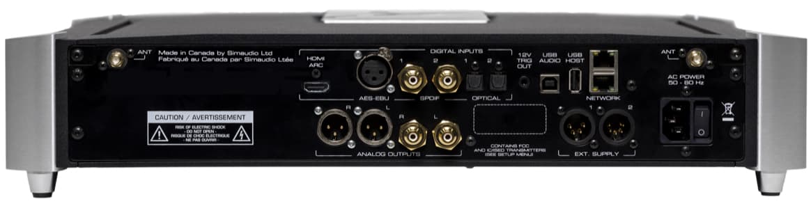 Rear view of Moon Audio 681 Network Player / DAC