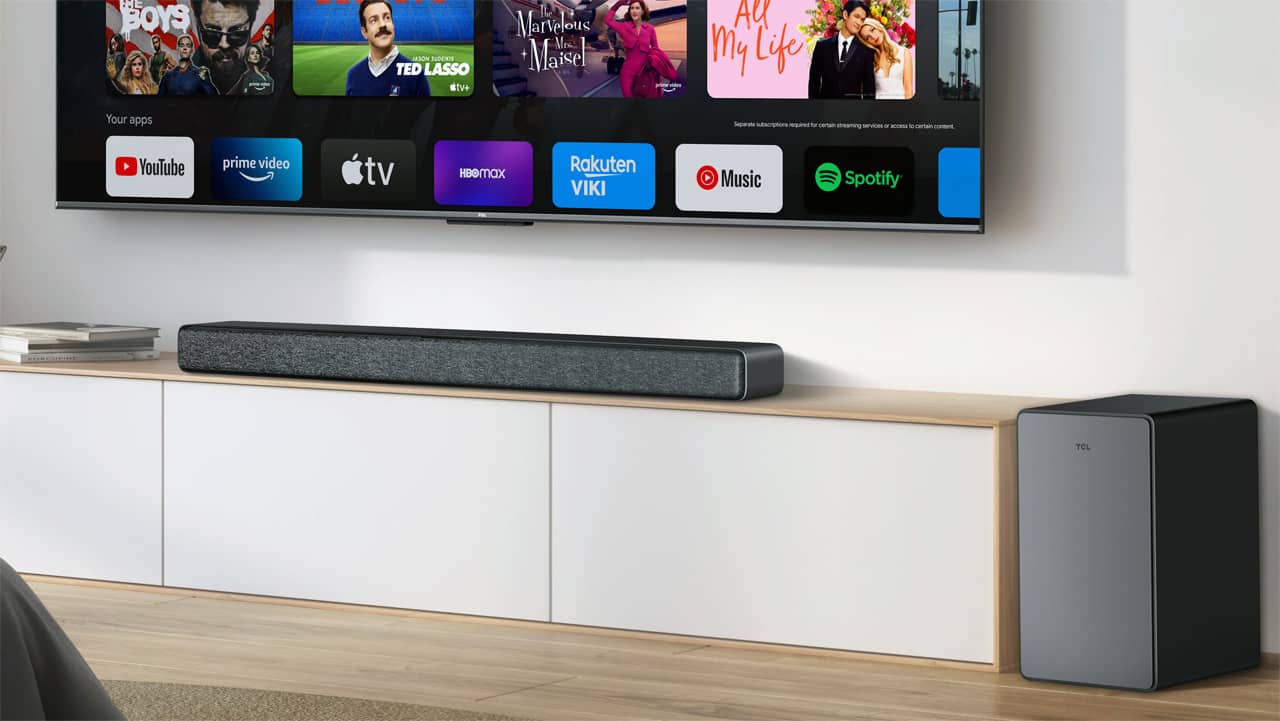 TCL Q6310 Soundbar with subwoofer lifestyle